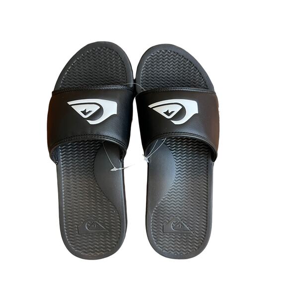 Quiksilver black beach slides sandals 8 - Picture 1 of 3
